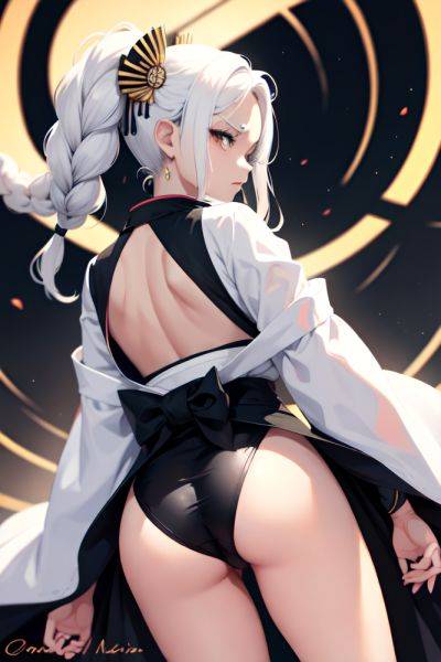 Anime Skinny Small Tits 60s Age Angry Face White Hair Braided Hair Style Dark Skin Black And White Mall Back View Spreading Legs Kimono 3672912152933125905 - AI Hentai - aihentai.co on pornintellect.com