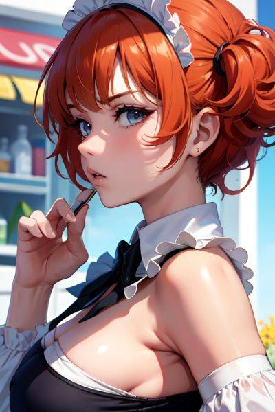 Anime Busty Small Tits 80s Age Serious Face Ginger Pixie Hair Style Light Skin Skin Detail (beta) Grocery Close Up View On Back Maid 3672958538093124753 - AI Hentai - aihentai.co on pornintellect.com