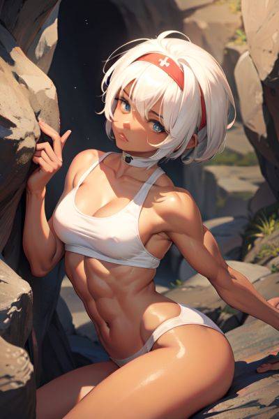 Anime Muscular Small Tits 20s Age Sad Face White Hair Bangs Hair Style Dark Skin Painting Cave Side View Straddling Nurse 3672985596834671020 - AI Hentai - aihentai.co on pornintellect.com
