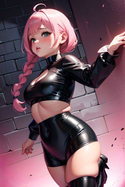 Anime Chubby Small Tits 60s Age Pouting Lips Face Pink Hair Braided Hair Style Dark Skin Dark Fantasy Prison Back View Jumping Latex 3673047444364420956 - AI Hentai - aihentai.co on pornintellect.com