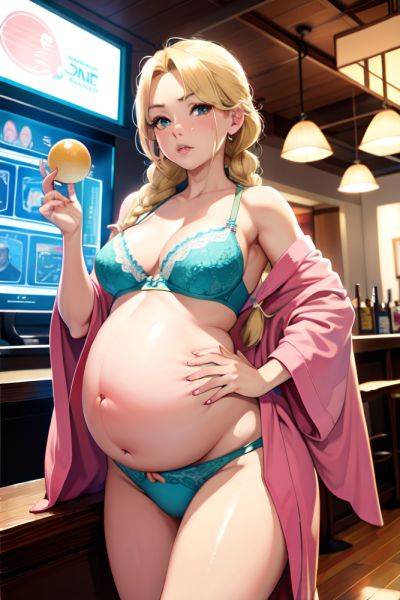 Anime Pregnant Small Tits 70s Age Pouting Lips Face Blonde Braided Hair Style Light Skin Vintage Bar Front View Gaming Bra 3673221390094917991 - AI Hentai - aihentai.co on pornintellect.com