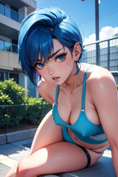 Anime Busty Small Tits 80s Age Serious Face Blue Hair Pixie Hair Style Light Skin Film Photo Gym Close Up View Jumping Fishnet 3673271641683544797 - AI Hentai - aihentai.co on pornintellect.com
