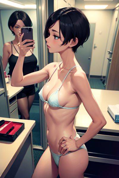 Anime Skinny Small Tits 30s Age Seductive Face Black Hair Pixie Hair Style Light Skin Mirror Selfie Office Side View Sleeping Teacher 3673294834019719885 - AI Hentai - aihentai.co on pornintellect.com