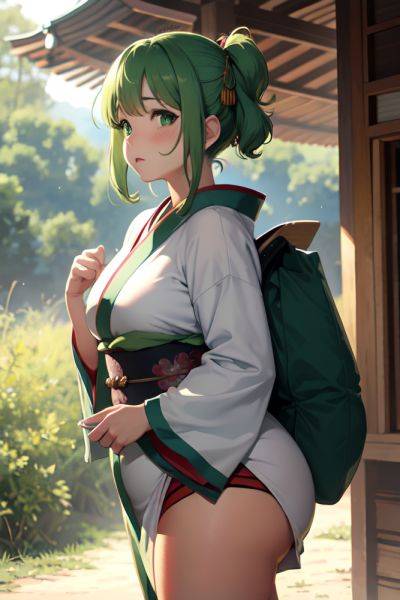 Anime Chubby Small Tits 40s Age Sad Face Green Hair Pixie Hair Style Light Skin Crisp Anime Tent Front View On Back Kimono 3673410798625759568 - AI Hentai - aihentai.co on pornintellect.com