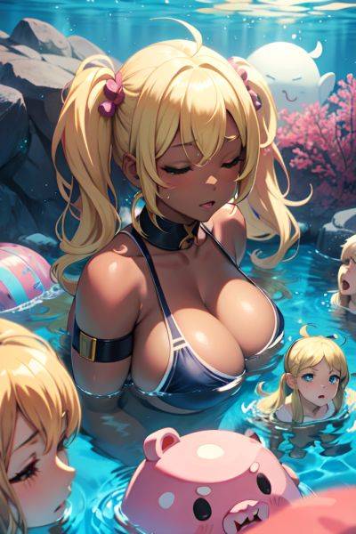 Anime Muscular Huge Boobs 70s Age Ahegao Face Blonde Pigtails Hair Style Dark Skin Illustration Underwater Front View Sleeping Schoolgirl 3673519031779453548 - AI Hentai - aihentai.co on pornintellect.com
