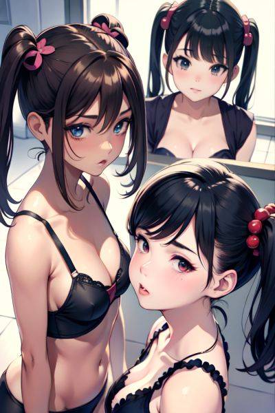 Anime Busty Small Tits 50s Age Pouting Lips Face Brunette Pigtails Hair Style Dark Skin Watercolor Snow Side View Plank Teacher 3673553820551069278 - AI Hentai - aihentai.co on pornintellect.com