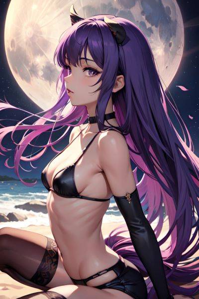 Anime Skinny Small Tits 20s Age Seductive Face Purple Hair Bangs Hair Style Dark Skin Skin Detail (beta) Moon Side View Straddling Stockings 3673561551979808495 - AI Hentai - aihentai.co on pornintellect.com