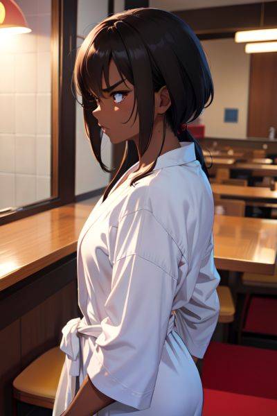 Anime Muscular Small Tits 60s Age Angry Face Brunette Messy Hair Style Dark Skin Crisp Anime Restaurant Side View On Back Bathrobe 3673569282897480165 - AI Hentai - aihentai.co on pornintellect.com