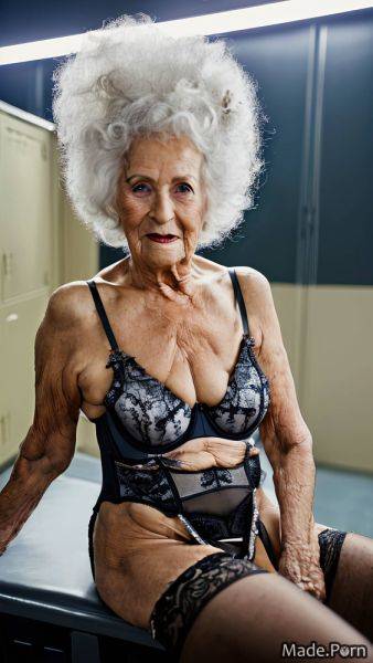 Caucasian goth woman long hair wild afro sitting 90 AI porn - made.porn on pornintellect.com