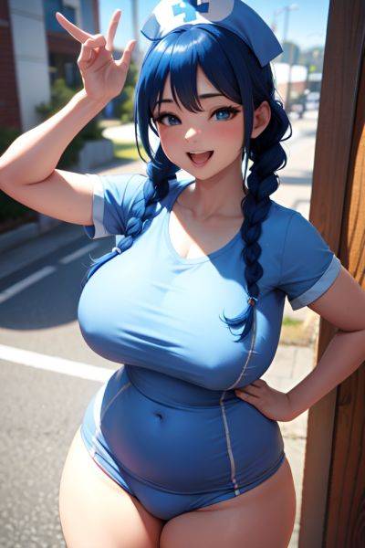 Anime Chubby Huge Boobs 20s Age Laughing Face Blue Hair Braided Hair Style Dark Skin 3d Snow Front View Working Out Nurse 3673573147904127224 - AI Hentai - aihentai.co on pornintellect.com