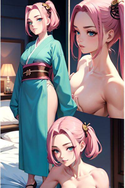 Anime Muscular Small Tits 20s Age Seductive Face Pink Hair Slicked Hair Style Light Skin Soft Anime Bedroom Side View T Pose Geisha 3673607937603565731 - AI Hentai - aihentai.co on pornintellect.com