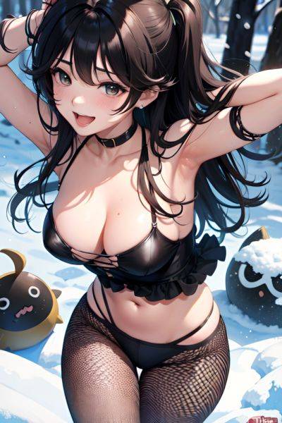 Anime Busty Small Tits 70s Age Laughing Face Black Hair Messy Hair Style Light Skin Dark Fantasy Snow Close Up View Jumping Fishnet 3673762556411595803 - AI Hentai - aihentai.co on pornintellect.com