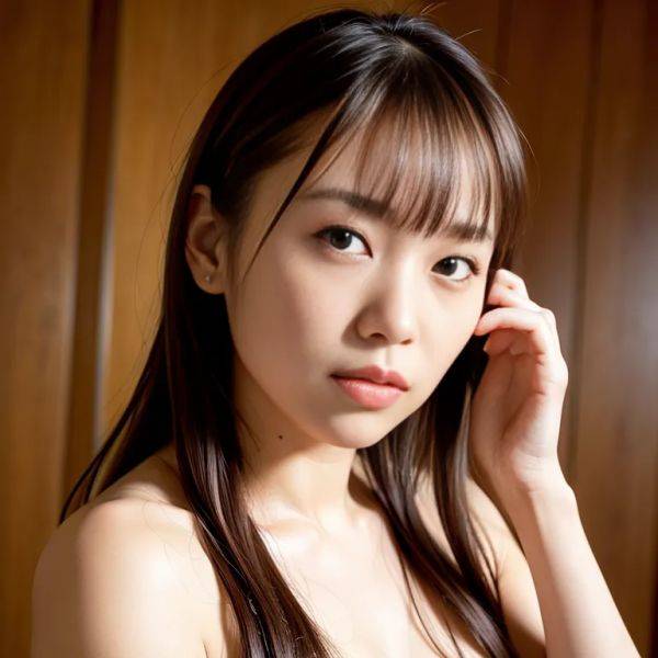 , japanese,woman,thirties,(RAW photo, best quality, masterpiece:1.1), (realistic, photo-realistic:1.2), ultra-detailed, ultra high res, physically-based rendering,brown hair,beautiful,nude,(hand on own head:1.2),(adult:1.5) - pornmake.ai - Japan on pornintellect.com