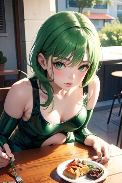 Anime Pregnant Small Tits 60s Age Pouting Lips Face Green Hair Pixie Hair Style Light Skin Painting Cafe Close Up View Bending Over Latex 3673994484688980712 - AI Hentai - aihentai.co on pornintellect.com