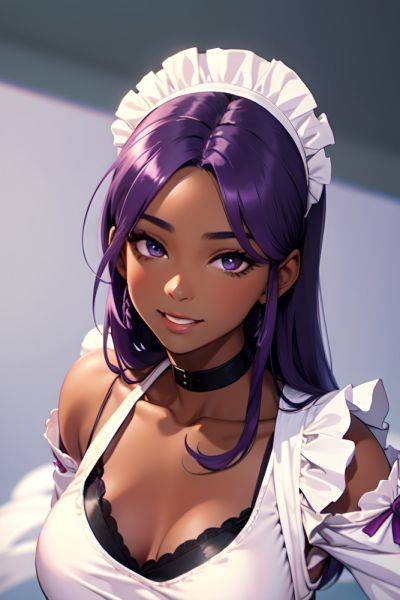 Anime Skinny Small Tits 80s Age Happy Face Purple Hair Slicked Hair Style Dark Skin Skin Detail (beta) Wedding Close Up View Jumping Maid 3674002215589872336 - AI Hentai - aihentai.co on pornintellect.com