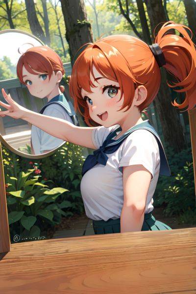Anime Chubby Small Tits 40s Age Happy Face Ginger Ponytail Hair Style Light Skin Mirror Selfie Forest Close Up View Jumping Schoolgirl 3674044735319482615 - AI Hentai - aihentai.co on pornintellect.com