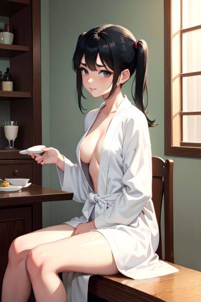 Anime Skinny Small Tits 20s Age Sad Face Black Hair Pigtails Hair Style Light Skin Comic Restaurant Front View Massage Bathrobe 3670894376818364155 - AI Hentai - aihentai.co on pornintellect.com