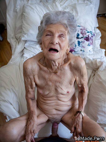 Caucasian looking at viewer open mouth skinny shaved humping exhausted AI porn - made.porn on pornintellect.com