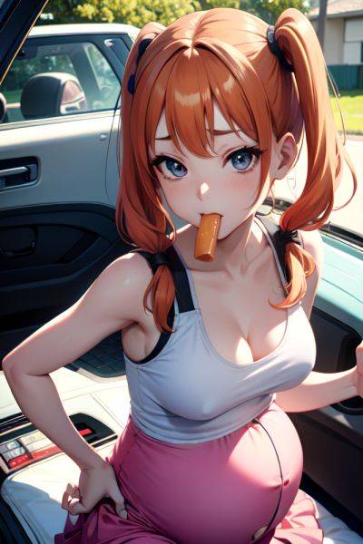 Anime Pregnant Small Tits 60s Age Ahegao Face Ginger Pigtails Hair Style Light Skin Illustration Car Close Up View Eating Mini Skirt 3674160699885315841 - AI Hentai - aihentai.co on pornintellect.com