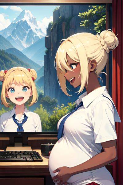 Anime Pregnant Small Tits 18 Age Laughing Face Blonde Hair Bun Hair Style Dark Skin Illustration Mountains Side View Gaming Schoolgirl 3674276664044245677 - AI Hentai - aihentai.co on pornintellect.com
