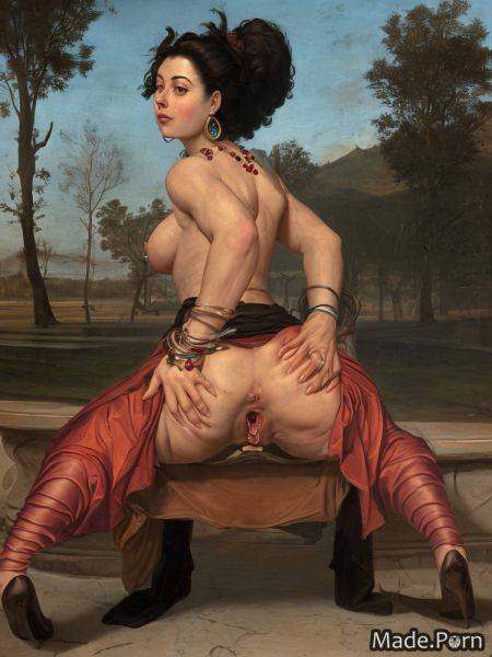 Red green nude woman baroque big hips brown AI porn - made.porn on pornintellect.com