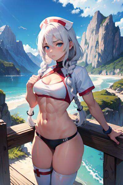 Anime Muscular Small Tits 18 Age Sad Face White Hair Braided Hair Style Light Skin Illustration Mountains Front View Plank Nurse 3674350107945562279 - AI Hentai - aihentai.co on pornintellect.com