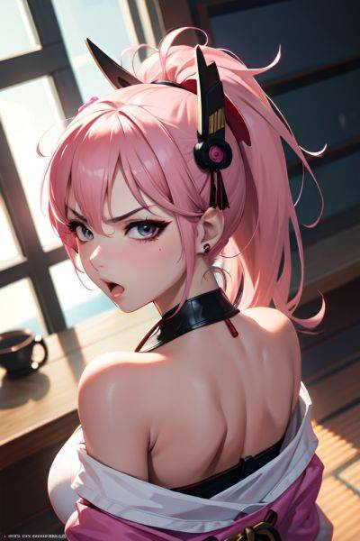 Anime Busty Small Tits 80s Age Angry Face Pink Hair Ponytail Hair Style Dark Skin Cyberpunk Church Close Up View On Back Geisha 3674462206146336687 - AI Hentai - aihentai.co on pornintellect.com