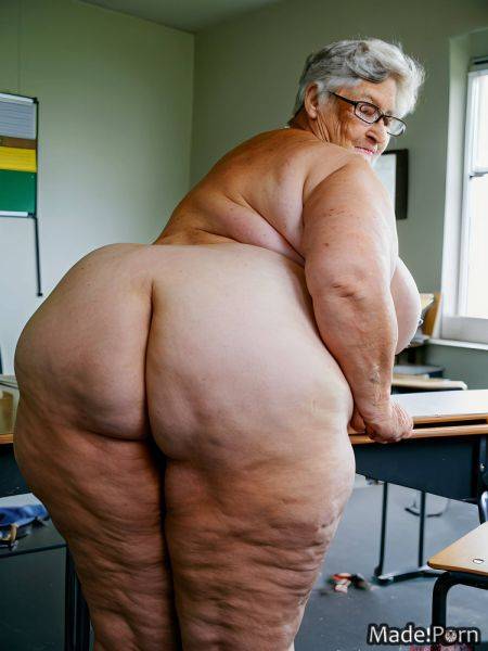 Woman white hair slutty nude looking at viewer fat glasses AI porn - made.porn on pornintellect.com