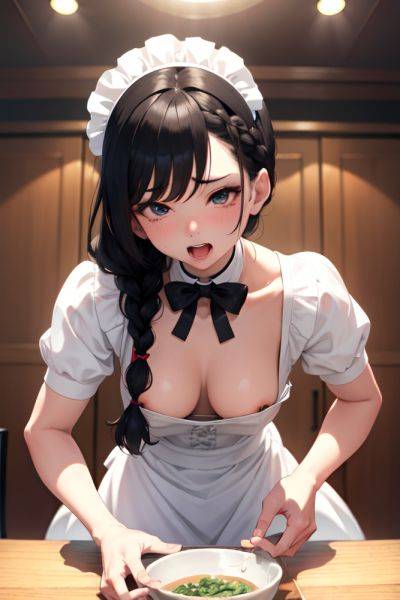 Anime Busty Small Tits 80s Age Ahegao Face Black Hair Braided Hair Style Light Skin Soft + Warm Stage Front View Cumshot Maid 3674508591793696389 - AI Hentai - aihentai.co on pornintellect.com