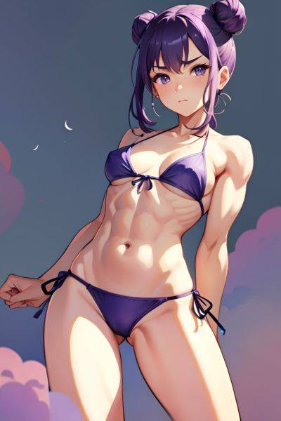 Anime Muscular Small Tits 40s Age Sad Face Purple Hair Hair Bun Hair Style Dark Skin Watercolor Moon Front View On Back Bikini 3674589767147201191 - AI Hentai - aihentai.co on pornintellect.com
