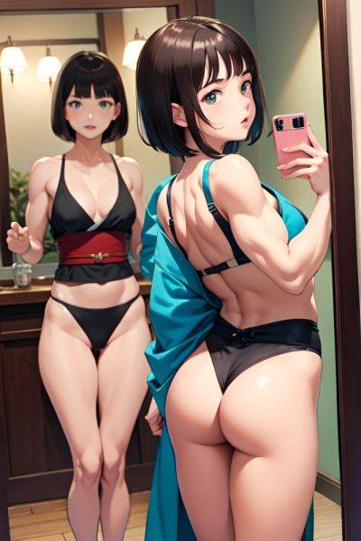 Anime Muscular Small Tits 40s Age Shocked Face Brunette Bobcut Hair Style Light Skin Mirror Selfie Cafe Back View Jumping Kimono 3674670942030272928 - AI Hentai - aihentai.co on pornintellect.com