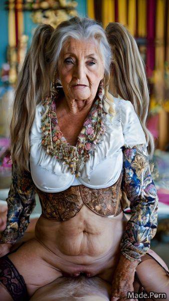 Caucasian long hair 90 harlequin multicolored hair indoors looking at viewer AI porn - made.porn on pornintellect.com