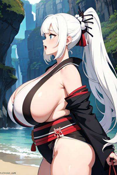 Anime Chubby Huge Boobs 18 Age Shocked Face White Hair Ponytail Hair Style Light Skin Black And White Cave Side View Cumshot Kimono 3674748250954920895 - AI Hentai - aihentai.co on pornintellect.com