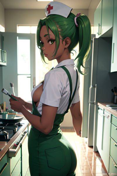 Anime Busty Small Tits 20s Age Pouting Lips Face Green Hair Pigtails Hair Style Dark Skin Film Photo Kitchen Back View Cumshot Nurse 3674926062603198973 - AI Hentai - aihentai.co on pornintellect.com