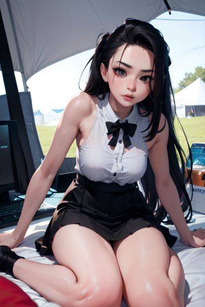 Anime Skinny Small Tits 40s Age Pouting Lips Face Ginger Slicked Hair Style Light Skin Black And White Tent Front View Gaming Mini Skirt 3674976313721216333 - AI Hentai - aihentai.co on pornintellect.com
