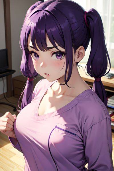 Anime Chubby Small Tits 40s Age Serious Face Purple Hair Pigtails Hair Style Light Skin Charcoal Hospital Close Up View Yoga Pajamas 3674984045126441525 - AI Hentai - aihentai.co on pornintellect.com