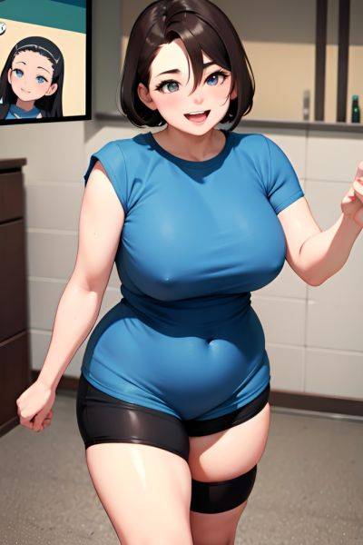 Anime Chubby Small Tits 20s Age Laughing Face Brunette Slicked Hair Style Light Skin Soft + Warm Prison Close Up View Working Out Stockings 3675014968915008707 - AI Hentai - aihentai.co on pornintellect.com