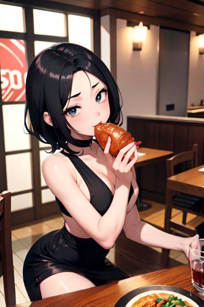 Anime Skinny Small Tits 60s Age Ahegao Face Black Hair Slicked Hair Style Dark Skin Soft + Warm Restaurant Front View Eating Mini Skirt 3675030430757185923 - AI Hentai - aihentai.co on pornintellect.com