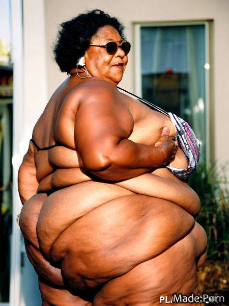 80 sideview bimbo looking at viewer short wild afro chubby AI porn - made.porn on pornintellect.com