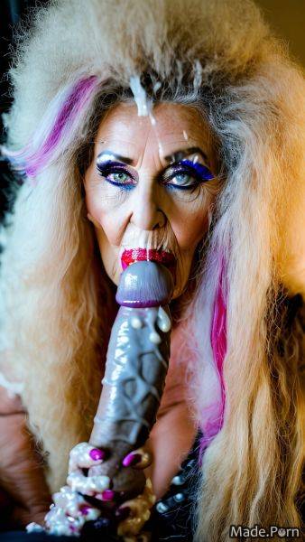 Multicolored hair made long hair slutty looking at viewer caucasian woman AI porn - made.porn on pornintellect.com