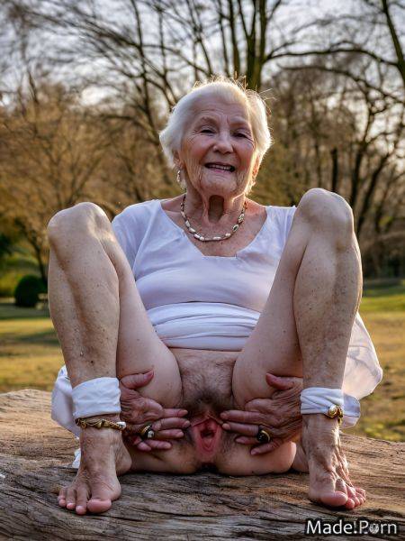 Woman park jewelry feet saggy tits white hair barefoot AI porn - made.porn on pornintellect.com