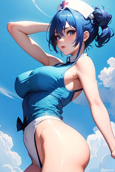 Anime Skinny Huge Boobs 18 Age Pouting Lips Face Blue Hair Pixie Hair Style Light Skin Watercolor Oasis Back View Jumping Nurse 3675088412816349064 - AI Hentai - aihentai.co on pornintellect.com