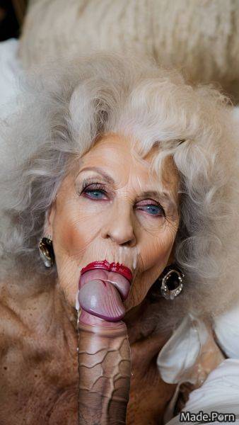 Caucasian 90 white hair woman slutty harlequin blowjob AI porn - made.porn on pornintellect.com
