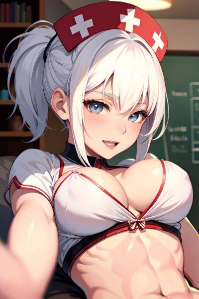 Anime Muscular Small Tits 50s Age Happy Face White Hair Bangs Hair Style Light Skin Illustration Oasis Front View Massage Nurse 3675401515936591618 - AI Hentai - aihentai.co on pornintellect.com