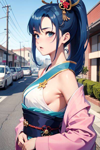 Anime Busty Small Tits 20s Age Shocked Face Blue Hair Ponytail Hair Style Light Skin Watercolor Car Side View T Pose Geisha 3675486556290019278 - AI Hentai - aihentai.co on pornintellect.com