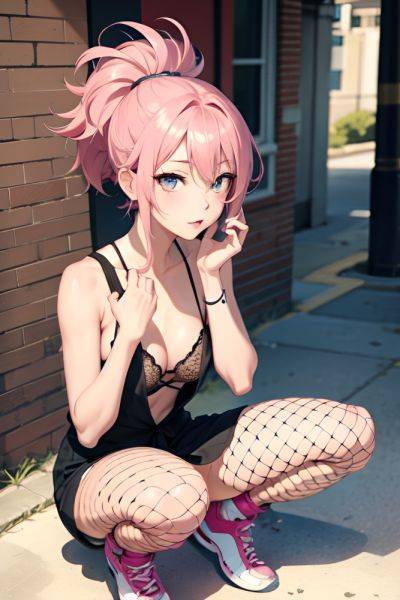 Anime Skinny Small Tits 18 Age Seductive Face Pink Hair Messy Hair Style Light Skin Soft Anime Bar Front View Squatting Fishnet 3675544538349306056 - AI Hentai - aihentai.co on pornintellect.com