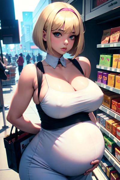 Anime Pregnant Huge Boobs 80s Age Pouting Lips Face Blonde Bobcut Hair Style Light Skin Cyberpunk Grocery Close Up View On Back Maid 3675695291256090363 - AI Hentai - aihentai.co on pornintellect.com