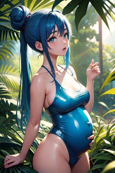 Anime Pregnant Small Tits 20s Age Ahegao Face Blue Hair Hair Bun Hair Style Dark Skin Crisp Anime Jungle Close Up View Yoga Latex 3675869237880960700 - AI Hentai - aihentai.co on pornintellect.com