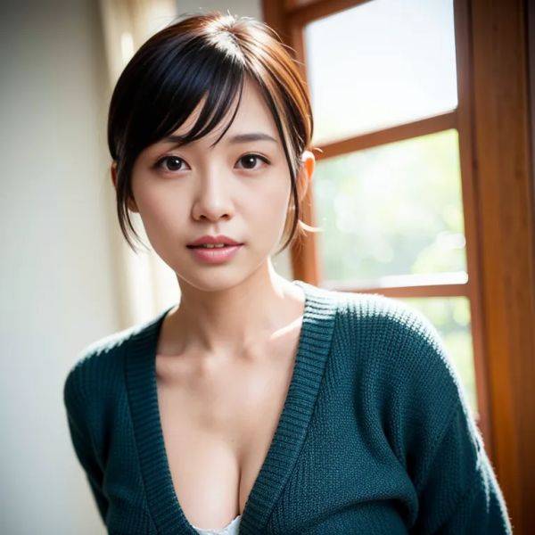 , japanese,woman,thirties,(RAW photo, best quality, masterpiece:1.1), (realistic, photo-realistic:1.2), ultra-detailed, ultra high res, physically-based rendering,short hair,pixie cut,(adult:1.5) - pornmake.ai - Japan on pornintellect.com