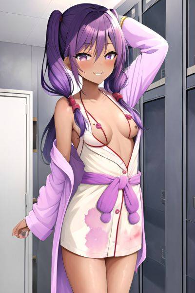 Anime Skinny Small Tits 20s Age Happy Face Purple Hair Pigtails Hair Style Dark Skin Watercolor Locker Room Close Up View Cumshot Bathrobe 3663059065905538997 - AI Hentai - aihentai.co on pornintellect.com